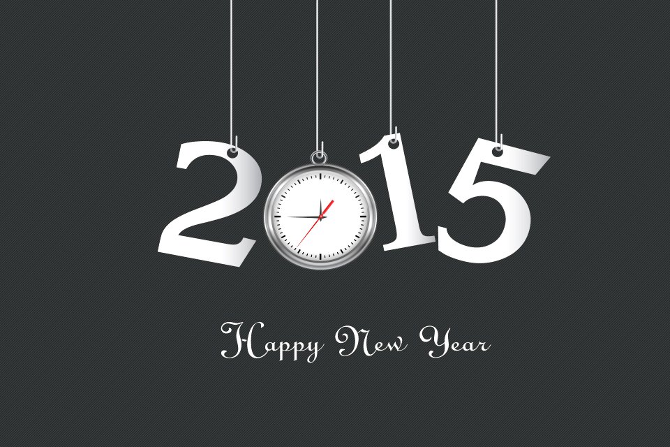 2015 Happy New Year glowing background. Free illustration for personal and commercial use.