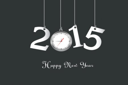 2015 Happy New Year glowing background. Free illustration for personal and commercial use.