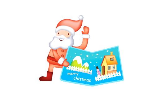 Santa Claus, Merry Christmas postcard. Free illustration for personal and commercial use.
