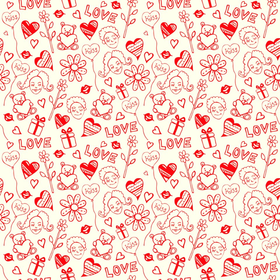 Love Seamless Pattern. Free illustration for personal and commercial use.