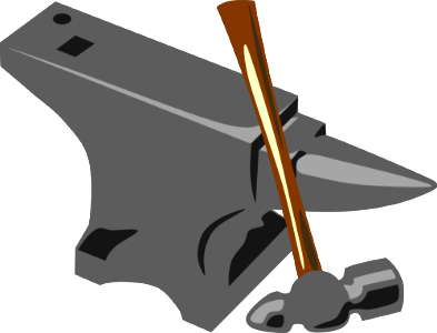 Anvil and Sledgehammer. Free illustration for personal and commercial use.