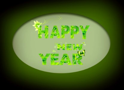 Happy New 2016 Year-green background. Free illustration for personal and commercial use.