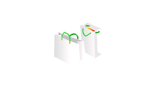 White shopping paper bag icon. Free illustration for personal and commercial use.