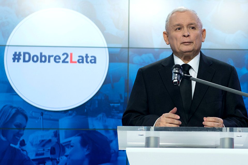 Prezes Jarosław Kaczyński konferencja Dobre 2 lata rządu Prawa i Sprawiedliwości