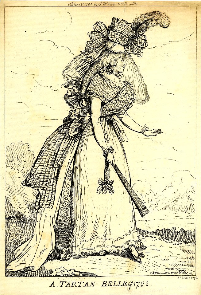 A tartan belle of 1792 (BM 1868,0808.6216)