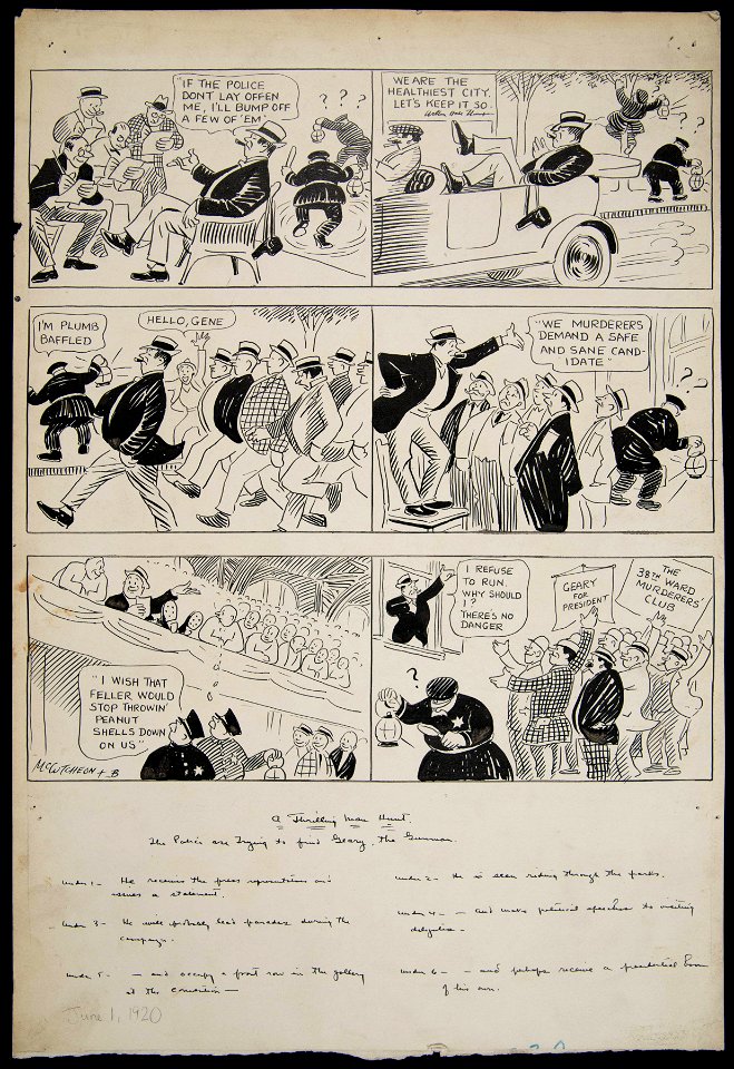 A Thrilling man hunt; the police are trying to find Geary the gunman, June 1, 1920 (NBY 5781)