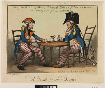 A Toast for New France. May the Names of Howe, St Vincent Duncan Nelson and Warren be eternally erased from our recollection!! (caricature) RMG PW4007