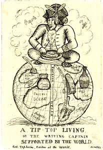 A Tip-Top Living, or the writing captain supported by the world (BM 1868,0808.5650)