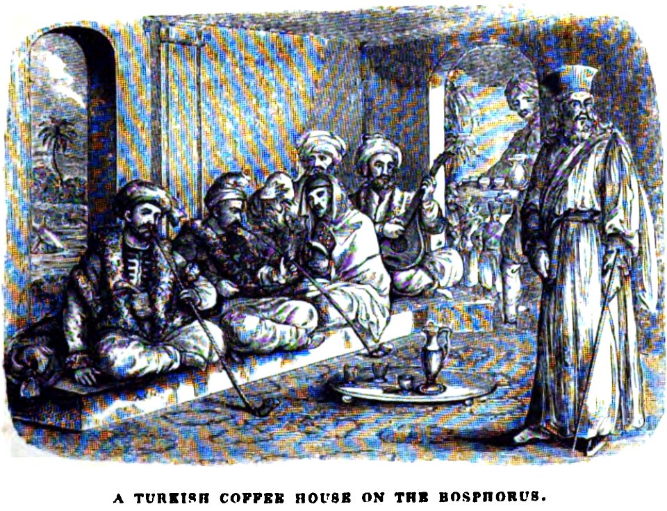 A Turkish coffee house on the Bosphorus. Edmund Spencer (capt.). Travels in the western Causasus.1838. cover