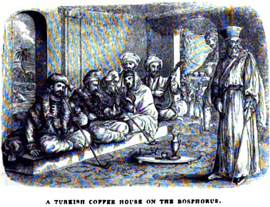 A Turkish coffee house on the Bosphorus. Edmund Spencer (capt.). Travels in the western Causasus.1838. cover