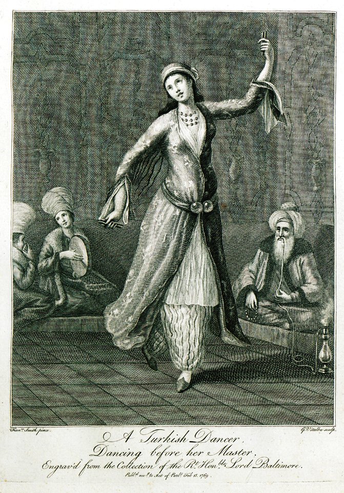 A Turkish dancer, dancing before her master - Calvert Frederick (baron Baltimore) - 1769