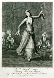 A Turkish dancer, dancing before her master - Calvert Frederick (baron Baltimore) - 1769