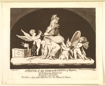 A vestal of -93, trying on the Cestus of Venus - Js. Gy., desn et fect. LCCN2007676390