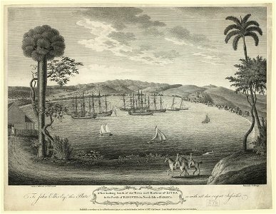 A view looking south of the town and harbour of Lucea, in the parish of Hanover the North side of Jamaica LCCN2004670566