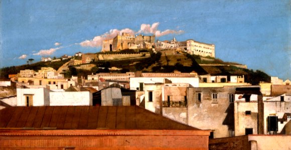 A View of Certosa di San Martino with the Castel Sant' Elmo, Naples by Thomas Jones. Free illustration for personal and commercial use.