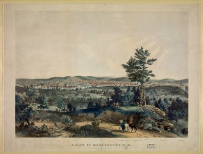 A view of Manchester, N.H. - lith. of Endicott & Co., N.Y. ; Composed from sketches taken near Rock Raymond by J.B. Bachelder, 1855. LCCN2001696881