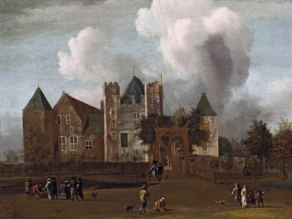 A view of Purmerend Castle, near Monnickendam, Waterland by Jan van Kessel (Amsterdam 1641-1680)