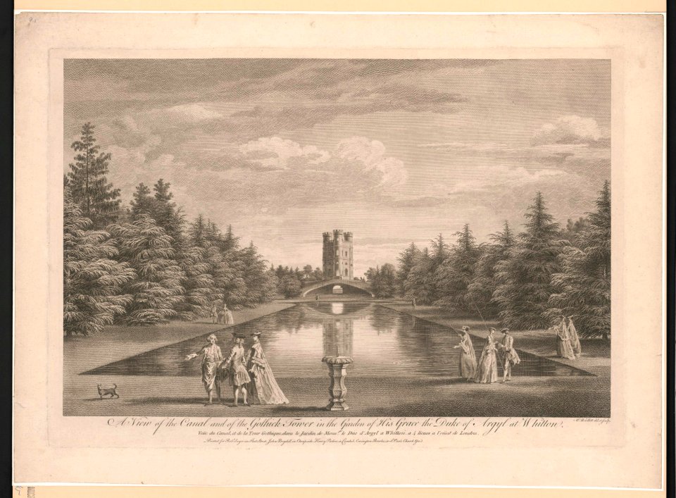 A view of the canal and of the gothick tower in the garden of His Grace the Duke of Argyl at Whitton LCCN2003681687