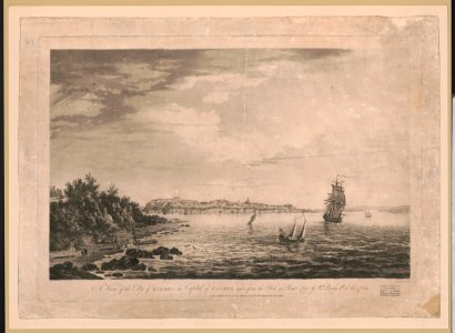 A view of the city of Quebec, the capital of Canada, taken from the rock on Point Levi, by Wm. Peachy Octr. 23d, 1784 - engraved by J. Wells. LCCN2004671421