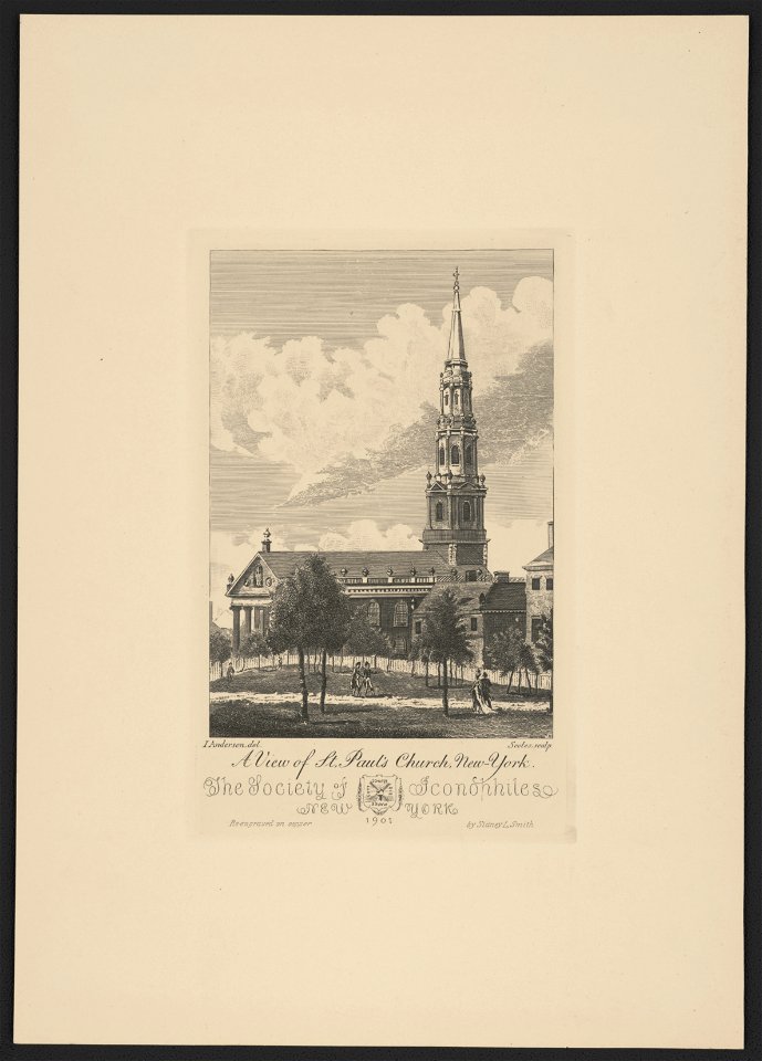 A view of St. Paul's church, New-York - I. Anderson del. ; Scoles sculp. ; re-engraved on copper by Sidney L. Smith. LCCN2012648913