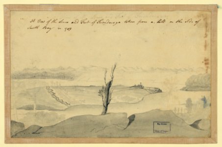 A view of the lines and Fort of Tcionderoga (e.g. Ticonderoga) taken from a hill on the side of South Bay in 1759 LCCN2004662203