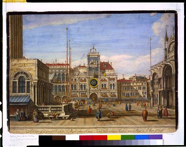 A view of ye great clock in St. Mark's place at Venice - (Can)aleti pinx ; Jos. Baudin, del. ; H. Fletcher (sculpsit). LCCN92506237
