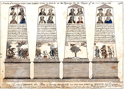 A view of the obelisk erected under Liberty-tree in Boston on the rejoicings for the repeal of the -- Stamp Act 1766 LCCN2003690787