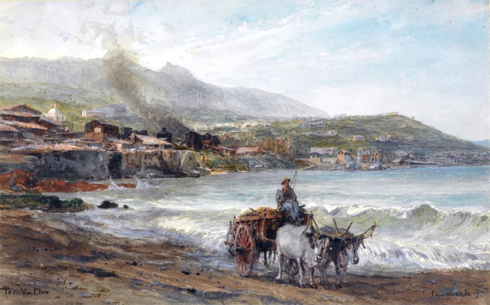 A view on Casamicciola by Pierre Tetar van Elven (1828-1908)
