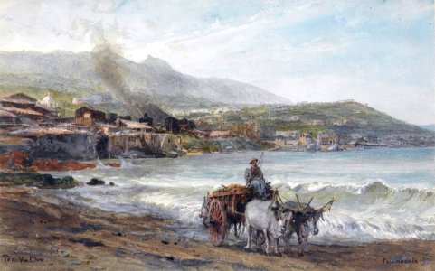 A view on Casamicciola by Pierre Tetar van Elven (1828-1908)