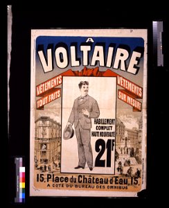 A Voltaire- vêtements tout fait, vêtements sur mesure - - J. Chéret. LCCN2009632707
