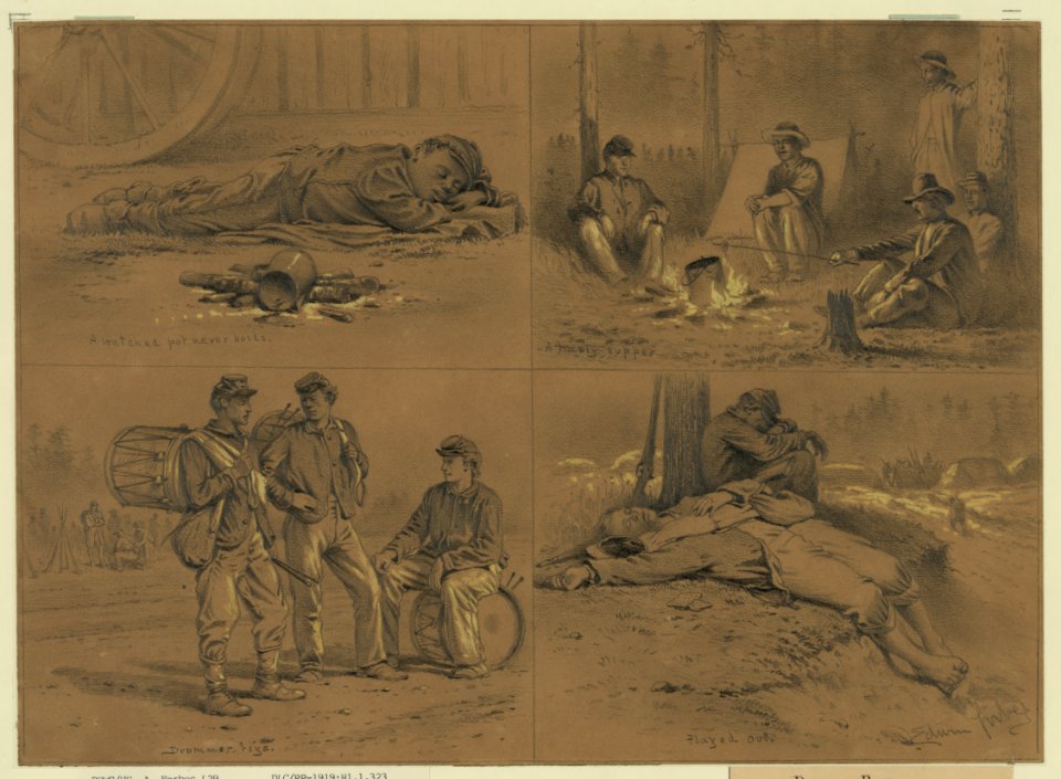 A watched pot never boils ; A tasty supper ; Drummer boys ; Played out - Edwin Forbes. LCCN2004661898