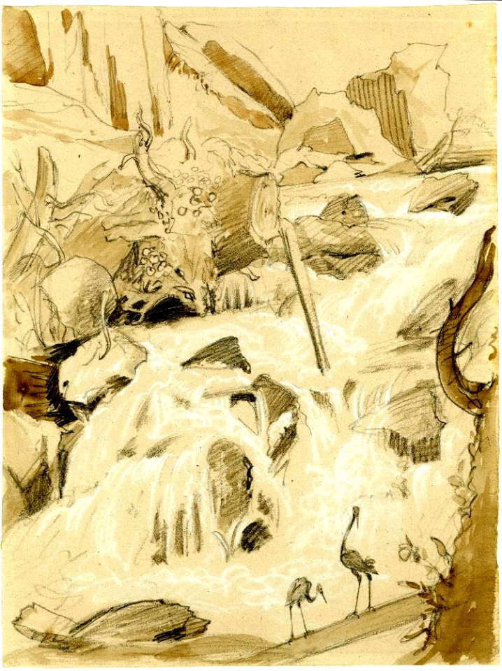 A waterfall by George Hayter