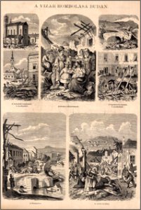 A vízár rombolása Budán. Vasárnapi Ujság, 1875