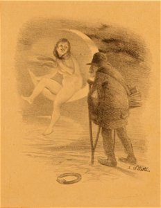 A Willette Jeune Fille au Clair de Lune