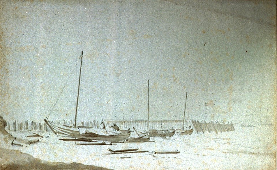 A weyschuit hauled up on the shore near Den Helder RMG PW6823