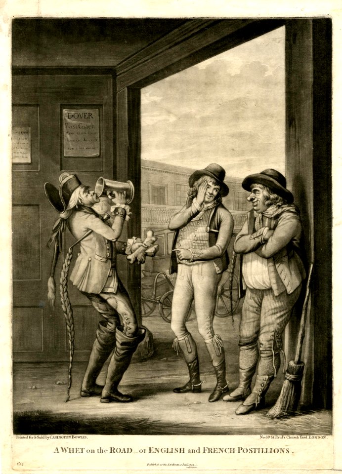 A Whet on the Road - or English and French Postillions (BM 2010,7081.1439)