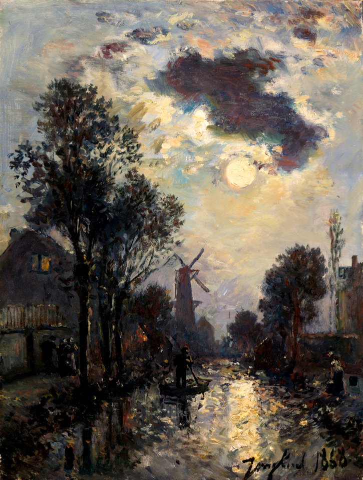A Windmill in Moonlight P3498