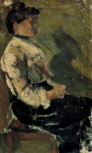 A Woman Sitting (Agnita Feis) by Theo van Doesburg Centraal Museum AB4064