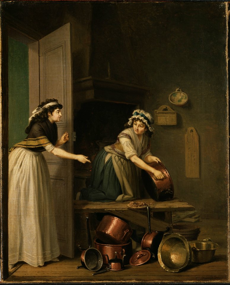 A Woman Furbishing Copper Pans (Pehr Hilleström d.ä.) - Nationalmuseum - 21653