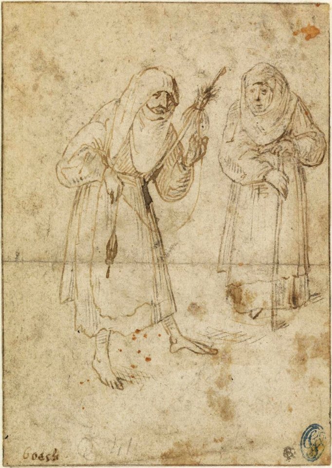 A Woman Spinning and an Old Woman by Jheronimus Bosch 01