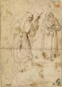 A Woman Spinning and an Old Woman by Jheronimus Bosch 01