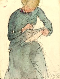 A Woman with a Drawing Board by Theo van Doesburg Centraal Museum AB4752