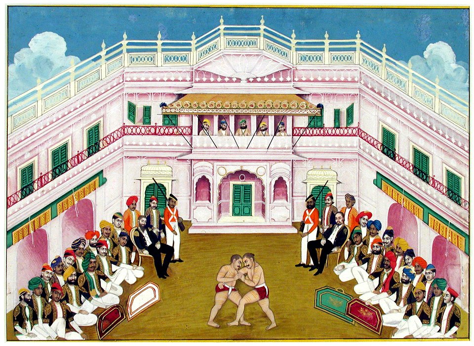 A wrestling exhibition hosted by the Maharana of Mewar (6125097982)
