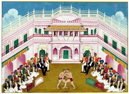 A wrestling exhibition hosted by the Maharana of Mewar (6125097982)