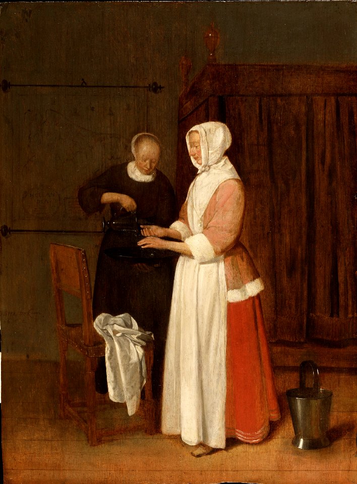 A Woman Washing her Hands (Quiringh Gerritsz. van Brekelenkam) - Nationalmuseum - 17361