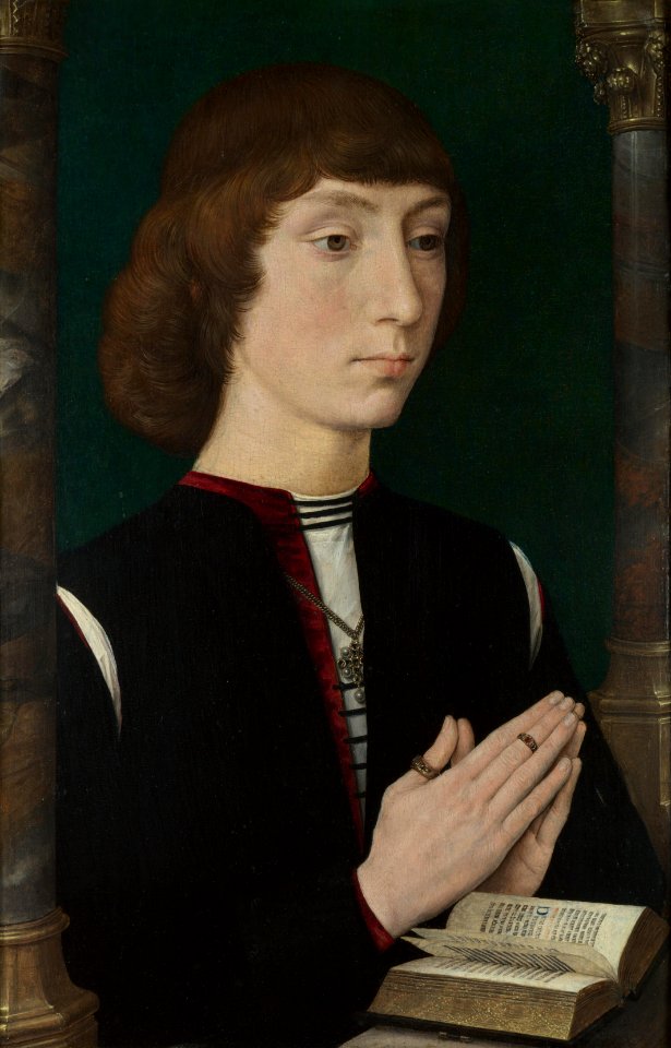 A Young Man at Prayer (by Hans Memling)
