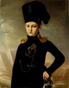 A young officer from Dmitriev-Mamonov's cossack regiment by anonim (19 c., Hermitage)