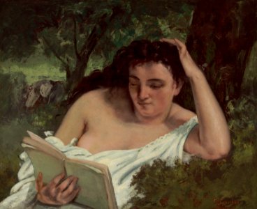 A Young Woman Reading A17297. Free illustration for personal and commercial use.
