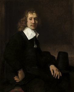 A Young Man Seated at a Table (possibly Govaert Flinck), Rembrandt van Rijn, c. 1660, National Gallery of Art, Washington