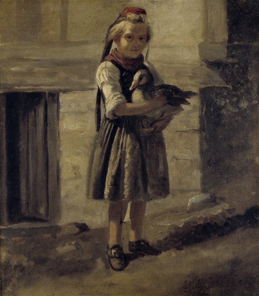 A. Allebé - Meisje met eend - NK2198 - Instituut Collectie Nederland